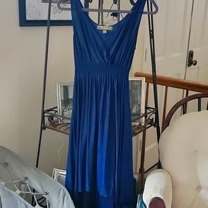 Melonie T navy blue high low dress